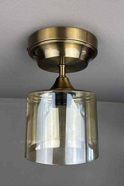 Bamyum Lille Cam Bal Rengi Kalın Piramit Avize Lamba Salon Mutfak Avizeleri P...