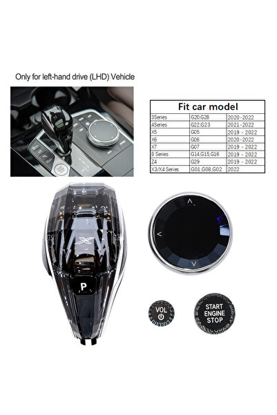 choice2 طقم مقبض ناقل الحركة الكريستالي المكون من 4 قطع لسيارات BMW الفئة الث...