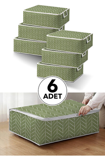 HOMENS 6 Adet Yaprak Desenli Çok Amaçlı Baza Altı Fermuarlı Hurç Yastık Yorga...