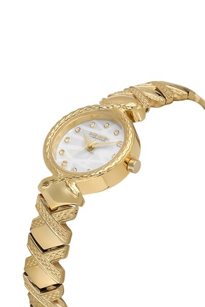 Dice Kayek Dk.1.Ag1408.05 Stone Design Steel Band Steel Case 5 Atm Water Resistant Gold Color Kadı