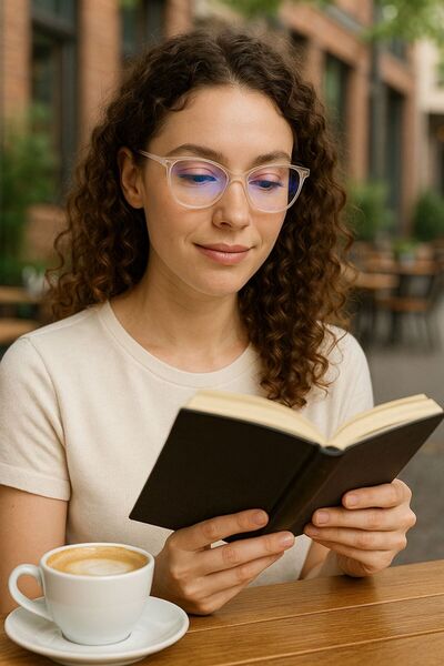 ESRADA Darell Beige Blue Light Protection Glasses 8401 52-16-135