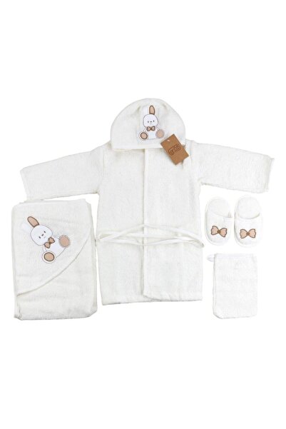 Sebi Bebe Sebi Rabbit Patterned Baby Bathrobe Set 135