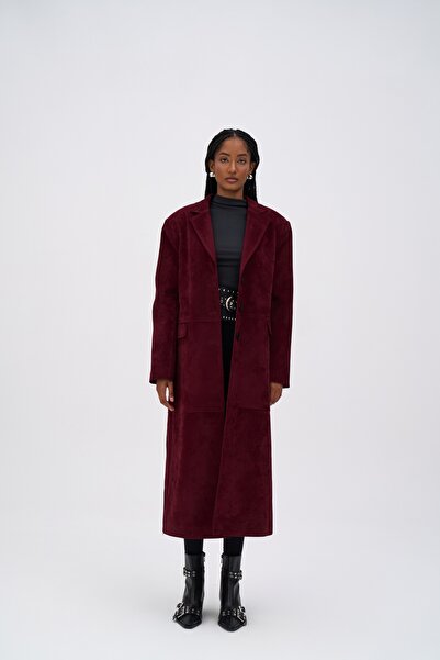 MAI STUDIOS CO. Selva Masculine Uzun Bordo Trençkot