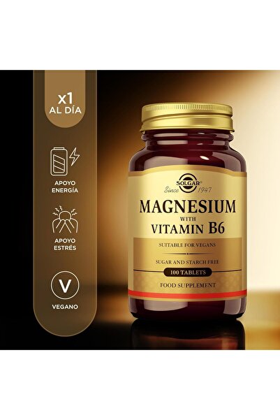 Solgar Magnesium With Vitamin B6 Tablets 100's