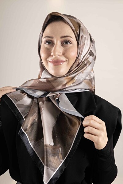 Akel Ψηφιακό κρυστάλλινο μοτίβο κασκόλ 95x95 – Παστέλ μοτίβο-2