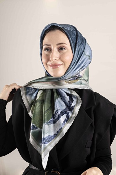 Akel Digital Crystal Patterned Scarf 95X95 – Pastel Pattern-3