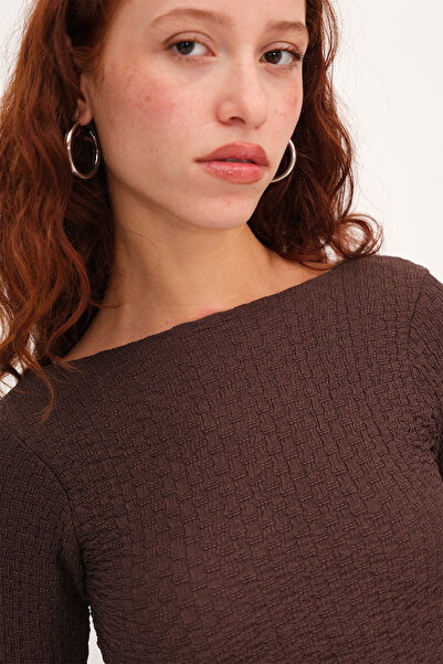 Addax Sırt Dekolteli Dokulu Bluz B0574