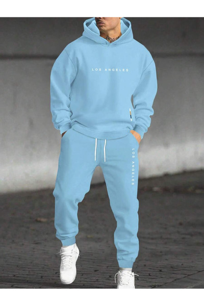 bellanova Erkekler için Spor İki Parçalı Kapüşonlu Sweatshirt ve Pantolon Takımı