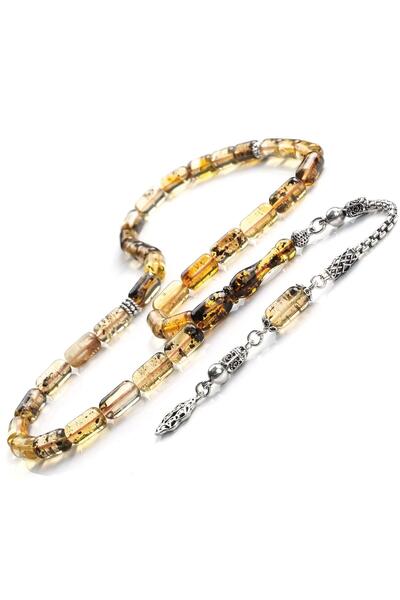 TESBİHCİBABA Capsule Cut Million-Year-Old Miracle Fossil Amber Prayer Beads