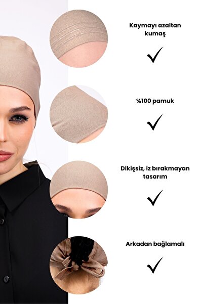 Loggia Non-Slip Silicone Seamless Bra - Non-Slip Women's Hijab Tie-In Underwear Bra - Mink