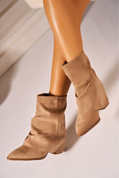 Joana Ghete scurte din piele întoarsă artificială kaki pentru femei Kazely