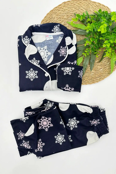 zahider Σετ πιτζάμες για κορίτσια με βαμβακερό πουκάμισο με κουμπιά και γιακά...