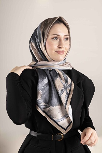 Akel Dijital Kristal Desenli Eşarp 95x95 – Pastel Desen-3