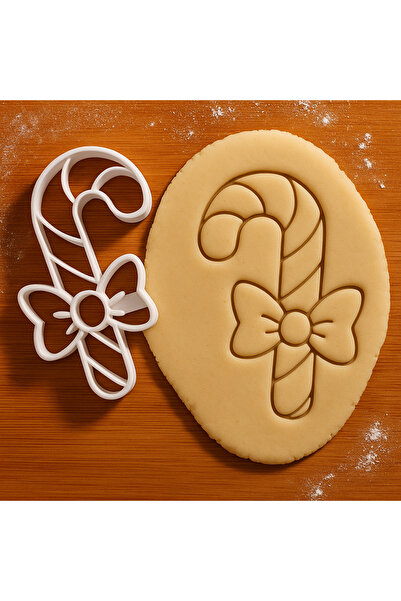 CESTOPİENO Candy Cane Dough Shaper with Ribbon / Cookies, Ceramic, Polymer Clay, Play Dough