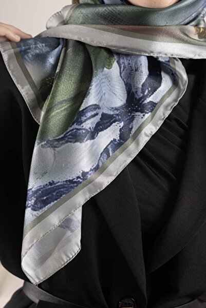 Akel Digital Crystal Patterned Scarf 95X95 – Pastel Pattern-3