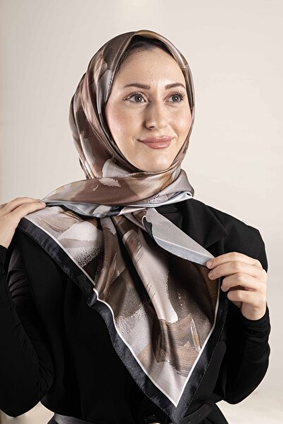 Akel Ψηφιακό κρυστάλλινο μοτίβο κασκόλ 95x95 – Παστέλ μοτίβο-2