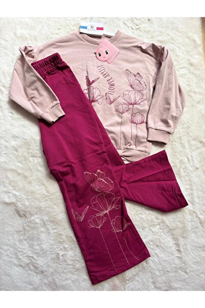 Damla Flower Alisi Bol Long Pants Double Set