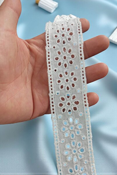 DUAYEN VUAL ÜZERİ İŞLEME FİSTO DANTEL GENÇ DESEN 1 METRE