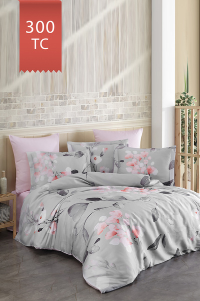 VAROL Royal Saten Tek Kişilik 300TC Nevresim Takımı - MARİA