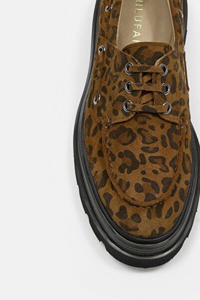 NILUFARR Дамски мокасини от естествена кожа Rinda Leopard Suede