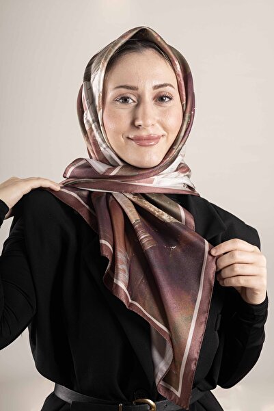 Akel Digital Crystal Patterned Scarf 95X95 – Pastel Pattern-3