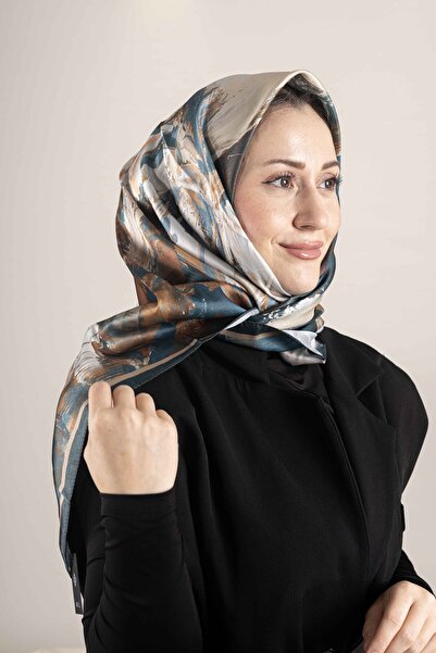 Akel Digital Crystal Patterned Scarf 95X95 – Pastel Pattern-3