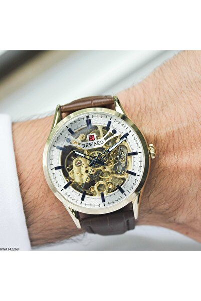 Reward Rwa142268 Leather Band Automatic Men's Wristwatch