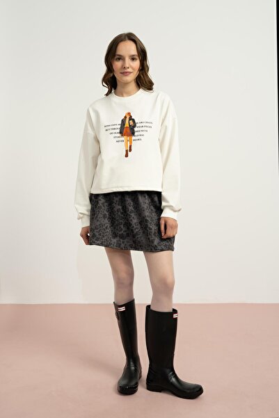 LOCO LOCO Fusta pentru fete din piele intoarsa cu loepe - Antracit