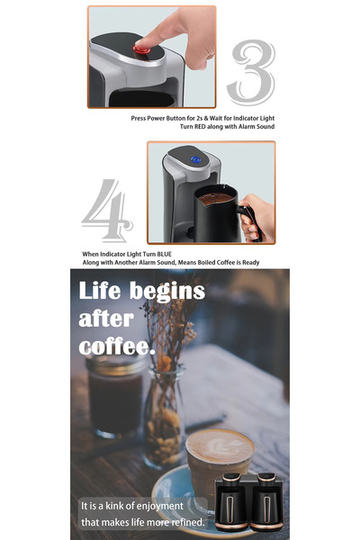 Generic 8-Cup Turkish Coffee Maker: 500ml, 800W, Stainless Steel Heating, Detachable Pot