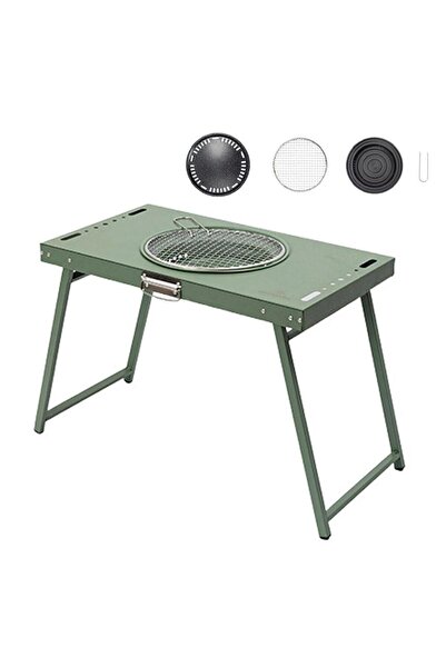 Tradeo موقد فحم قابل للطي، طاولة خارجية من الفولاذ المقاوم للصدأ للشواء، شواي...