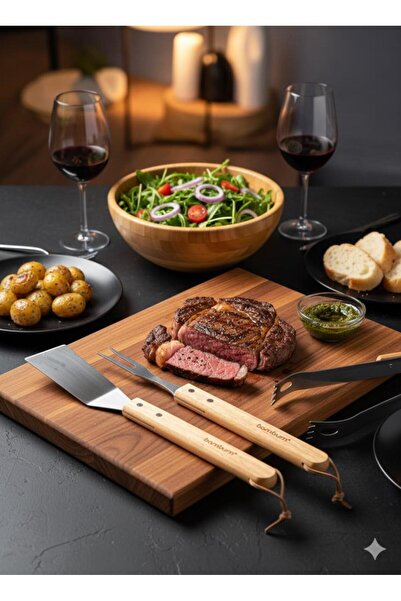 Bambum Arkansas - 3 Parça Barbekü Seti 33cm