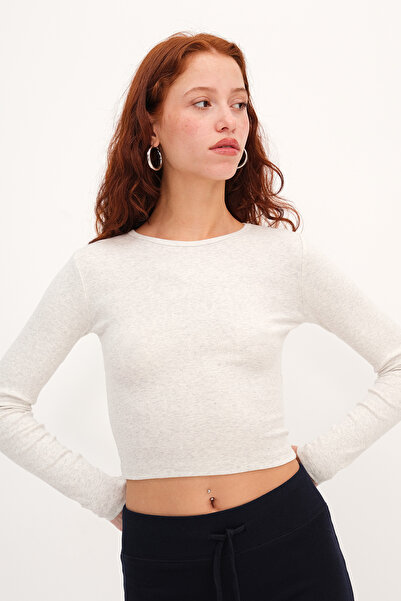 Addax Long Sleeve Basic Blouse B1845