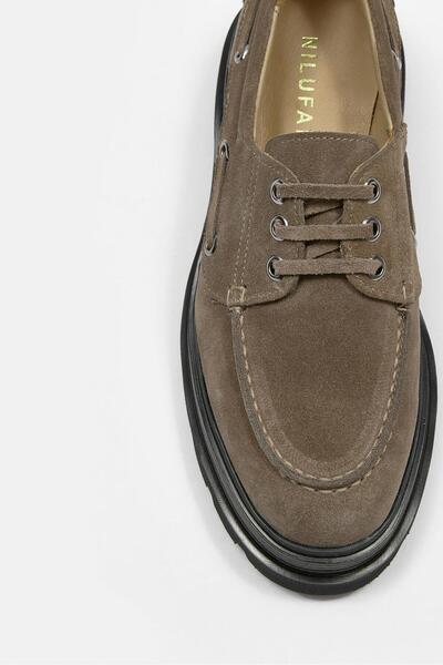 NILUFARR Rinda Vizon Süet Hakiki Deri Kadın Loafer