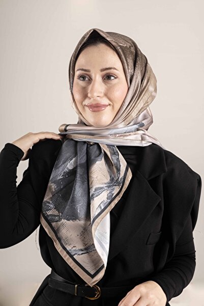 Akel Dijital Kristal Desenli Eşarp 95x95 – Pastel Desen-3