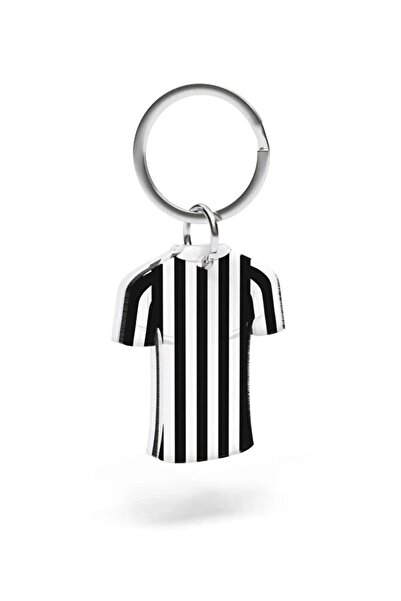 Beşiktaş Licensed Black and White Stick-On Jersey Keychain Eagle with Wooden Box