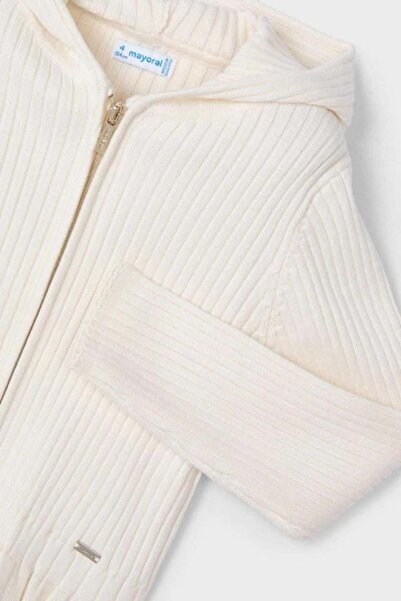 MAYORAL Дівчача кофта з капюшоном - кремовий