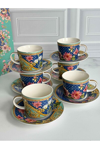 ROSSEV Çay Fincanı Floral 6 Kişilik 12 Parça