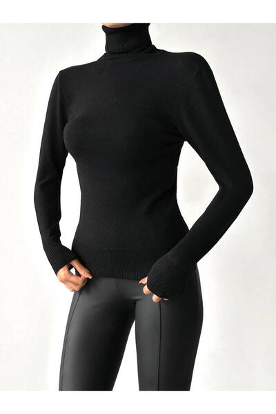 Coral Plain Fisherman Knitwear 013 Black