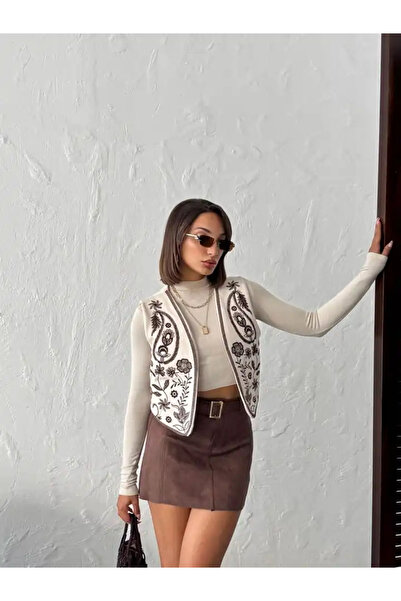 cemo İşlemeli Süet Yelek – Western Tarz Şıklık