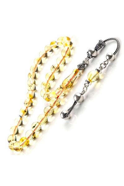 TESBİHCİBABA Pocket Size Fossil Marquise Cut Drop Amber Prayer Beads