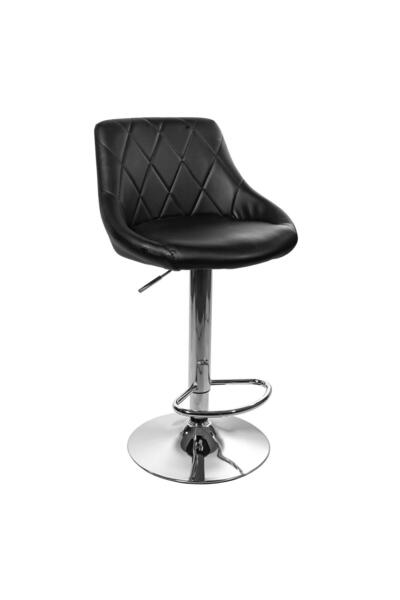 Leobert Scaun de bucatarie/bar, Artool, Kast,rotativ,piele ecologica, negru si argintiu, 45.5x48.5x85-105cm