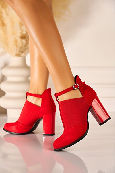 Joana Alyea2 Red Suede High Heel Ankle Boots - Size 38