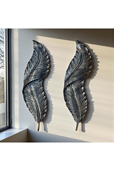 Decorative Polyester Double Wall Hanging Upright Leaf Set Gold Aged
