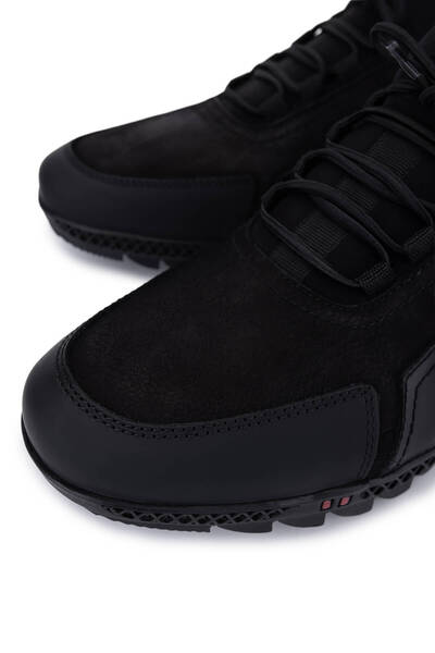 Tamer Tanca Erkek Hakiki Deri Siyah Nubuk Sneakers & Spor Ayakkabı