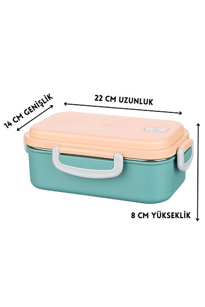 ELDİPA Aura 500 ml Single Compartment Steel Lunch Box – Leak-Proof Lid, Gift with Fork and Spoon