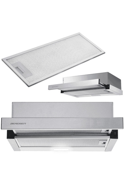 Berdsen Kitchen hood, telescopic, stainless steel, 2 operating modes, 220-240V, 80 W, 200 mc/...