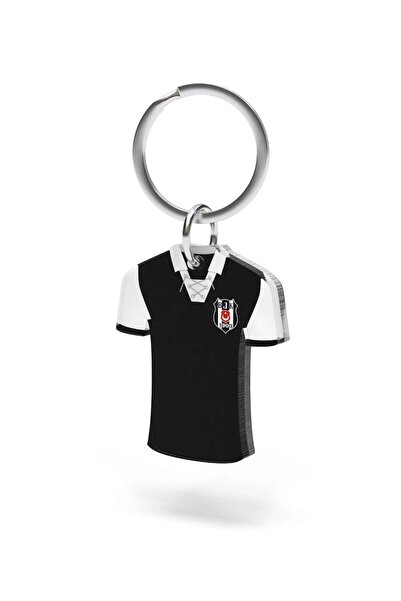 Beşiktaş Licensed Black and White Jersey Keychain Eagle with Wooden Box