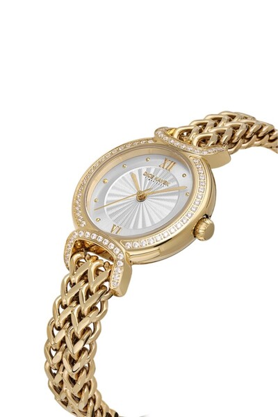 Dice Kayek Dk.1.Ag1411.04 Stone Design Steel Band Steel Case 5 Atm Water Resistant Gold Color Kadı