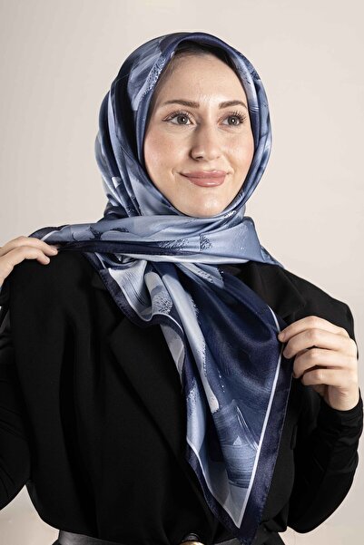 Akel Dijital Kristal Desenli Eşarp 95x95 – Pastel Desen-2