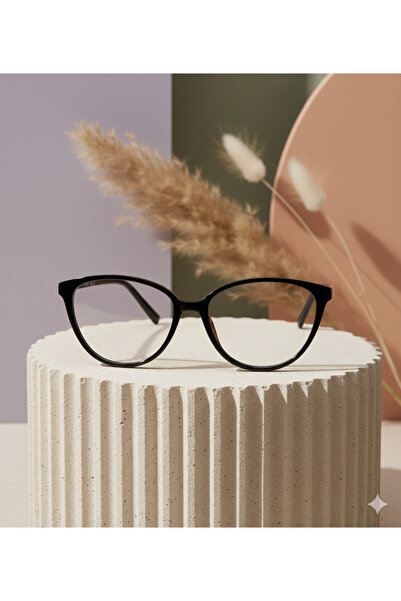 funeyes Elvin Black Cat Eye 49 Ekartman Blue Light Protection Glasses | Optical Compatible